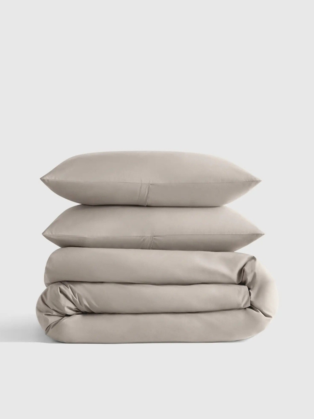 Quince Crisp Percal Organic Cotton Duvet King/ KingCal Cover Set Dove Like New